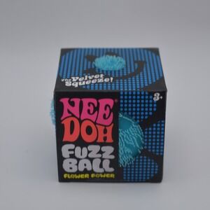 NeeDoh Fuzz Ball Flower Power The Velvet Squeeze Squishy Stress Blue Schylling